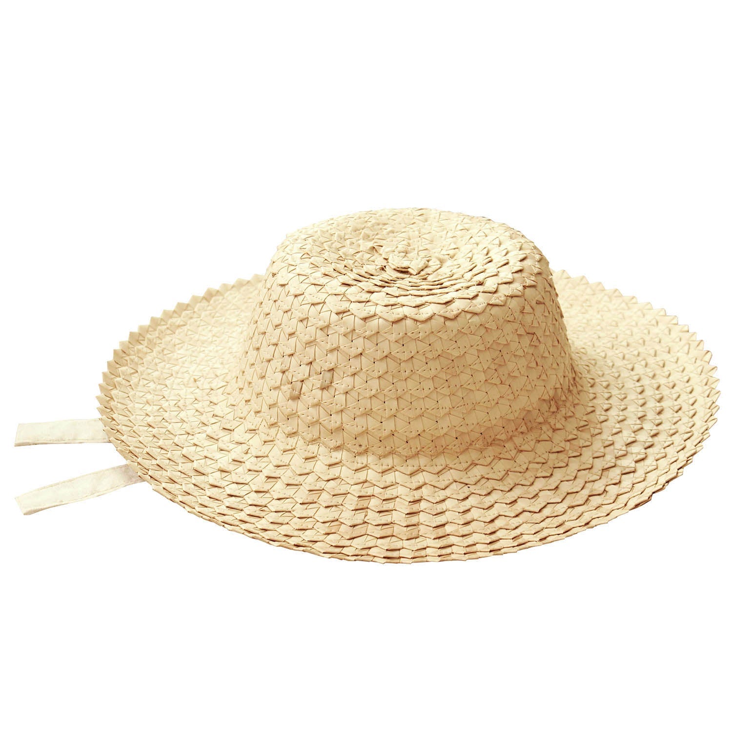 woven straw hat in beige